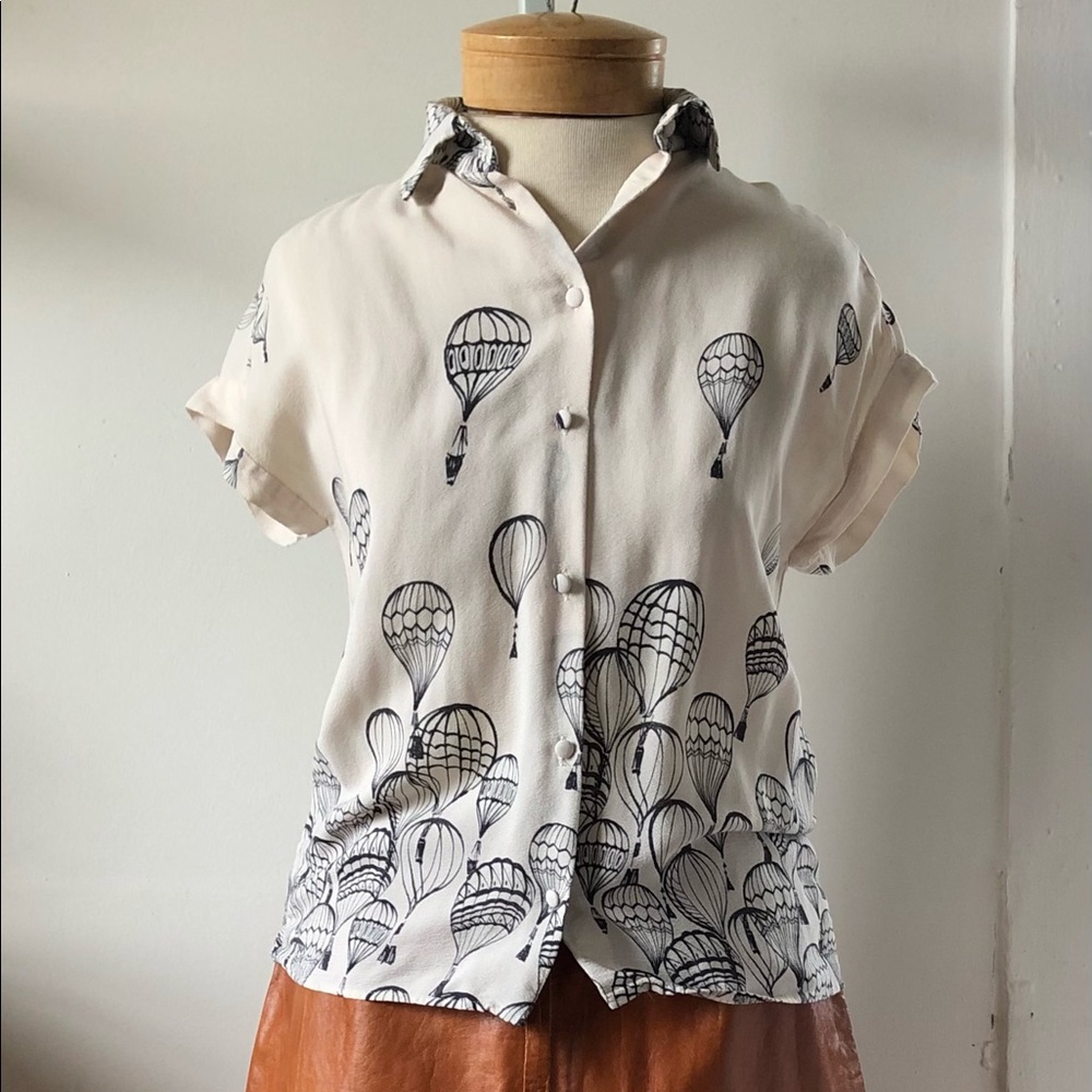 Zara Basic Collection Hot Air Balloon Blouse XS - image 3